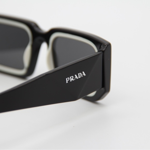 NEW PRADA PR06YS 09Q5S0 SQUARE BLACK PRADA SUNGLASSES PR06YSF 09Q-5S0  SPR 06Y - Picture 9 of 13